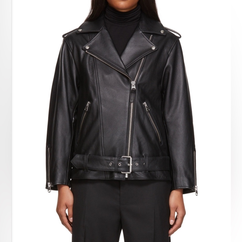 NWT Mackage Jayda Oversized 100% Cow Leather Biker Jacket $1190 Sz M
